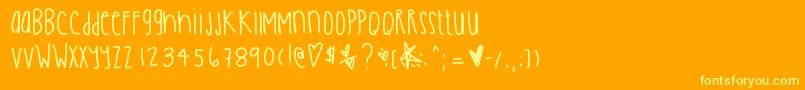 Olivertwist Font – Yellow Fonts on Orange Background