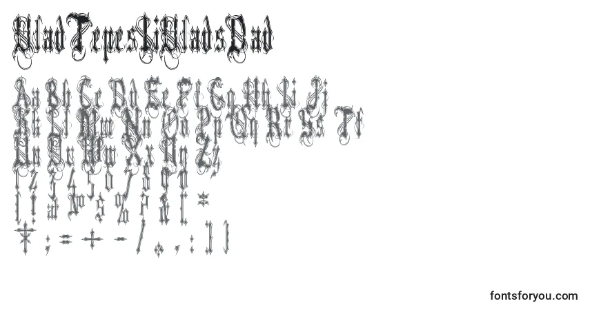A fonte VladTepesIiVladsDad – alfabeto, números, caracteres especiais