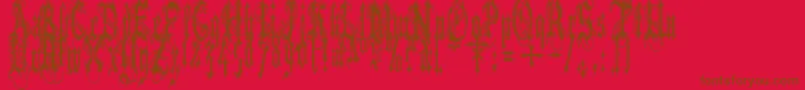 Police VladTepesIiVladsDad – polices brunes sur fond rouge