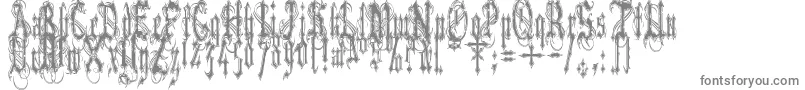 VladTepesIiVladsDad-fontti – harmaat kirjasimet valkoisella taustalla