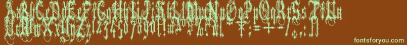 VladTepesIiVladsDad-fontti – vihreät fontit ruskealla taustalla
