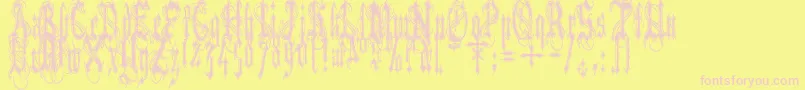 VladTepesIiVladsDad Font – Pink Fonts on Yellow Background