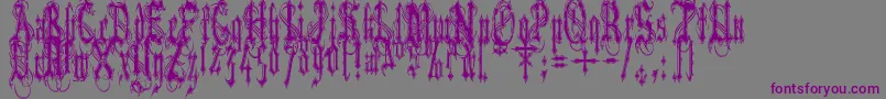 Шрифт VladTepesIiVladsDad – фиолетовые шрифты на сером фоне