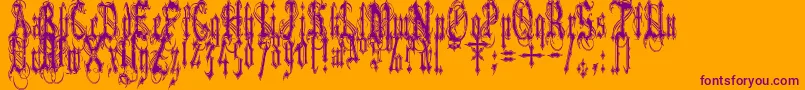 VladTepesIiVladsDad Font – Purple Fonts on Orange Background