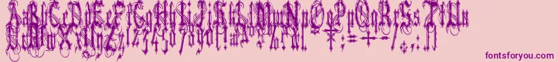 VladTepesIiVladsDad Font – Purple Fonts on Pink Background