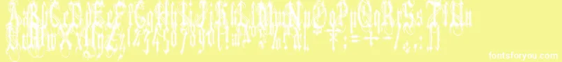 Fonte VladTepesIiVladsDad – fontes brancas em um fundo amarelo