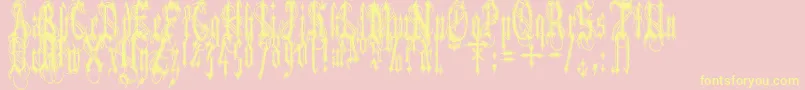 VladTepesIiVladsDad Font – Yellow Fonts on Pink Background