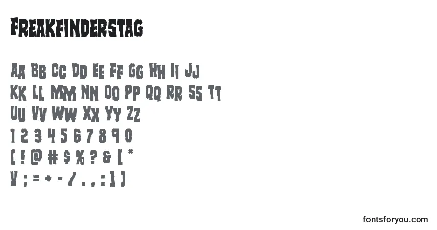 Шрифт Freakfinderstag – алфавит, цифры, специальные символы