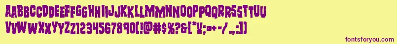 Freakfinderstag Font – Purple Fonts on Yellow Background