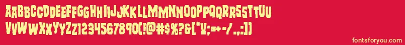 Freakfinderstag Font – Yellow Fonts on Red Background