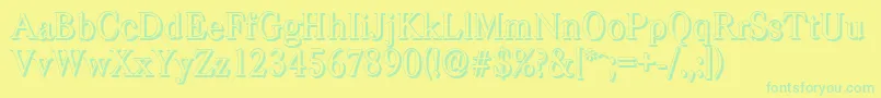 CasadshadowRegular Font – Green Fonts on Yellow Background