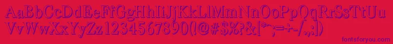 CasadshadowRegular Font – Purple Fonts on Red Background