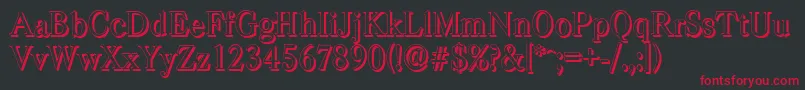 CasadshadowRegular Font – Red Fonts on Black Background
