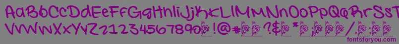 Шрифт InterconnecteddemoBold – фиолетовые шрифты на сером фоне