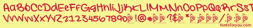 InterconnecteddemoBold-Schriftart – Rote Schriften auf gelbem Hintergrund