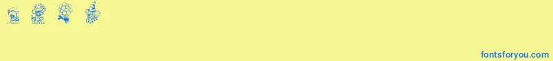 Шрифт BabysBreathKidsDingsregular – синие шрифты на жёлтом фоне