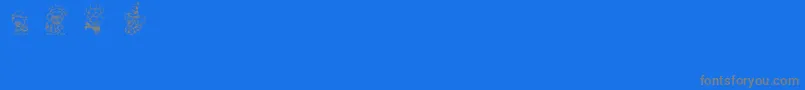 Fonte BabysBreathKidsDingsregular – fontes cinzas em um fundo azul