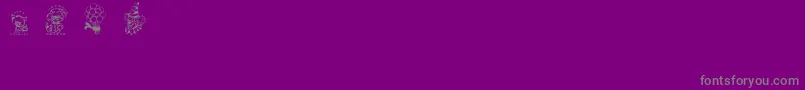 Fonte BabysBreathKidsDingsregular – fontes cinzas em um fundo violeta