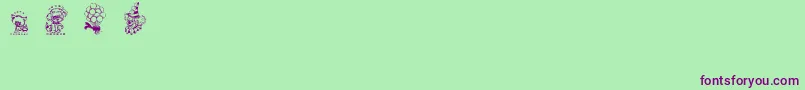 BabysBreathKidsDingsregular Font – Purple Fonts on Green Background