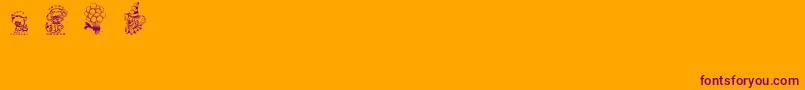 BabysBreathKidsDingsregular Font – Purple Fonts on Orange Background