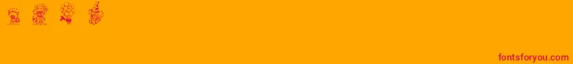 BabysBreathKidsDingsregular Font – Red Fonts on Orange Background