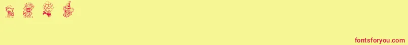 BabysBreathKidsDingsregular-Schriftart – Rote Schriften auf gelbem Hintergrund