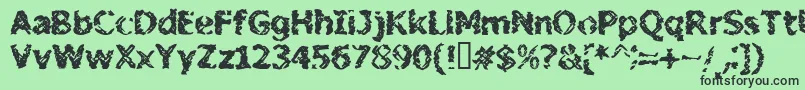 BnStileProject-fontti – mustat fontit vihreällä taustalla