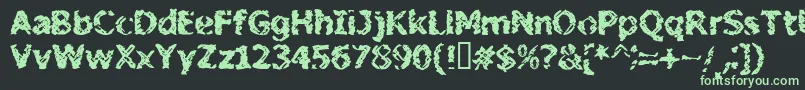 BnStileProject-fontti – vihreät fontit mustalla taustalla