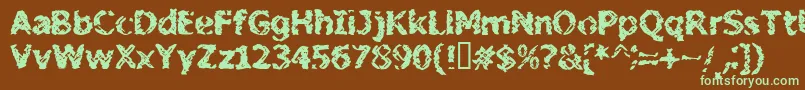 BnStileProject Font – Green Fonts on Brown Background