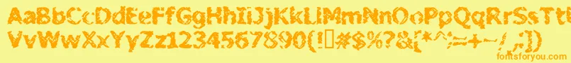 BnStileProject Font – Orange Fonts on Yellow Background