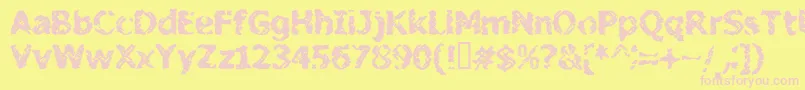 BnStileProject Font – Pink Fonts on Yellow Background