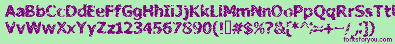 BnStileProject Font – Purple Fonts on Green Background