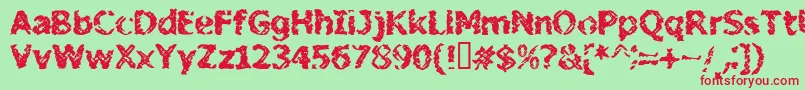 BnStileProject Font – Red Fonts on Green Background