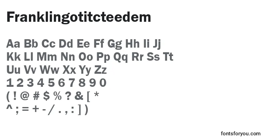 Czcionka Franklingotitcteedem – alfabet, cyfry, specjalne znaki