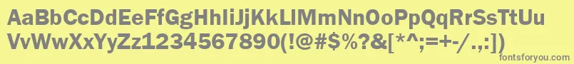 フォントFranklingotitcteedem – 黄色の背景に灰色の文字