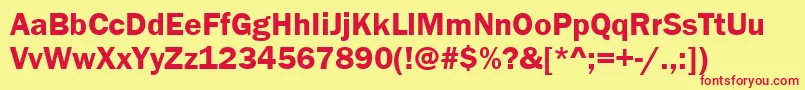 Franklingotitcteedem Font – Red Fonts on Yellow Background