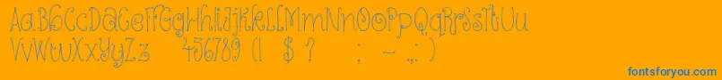 DkKundalini-Schriftart – Blaue Schriften auf orangefarbenem Hintergrund