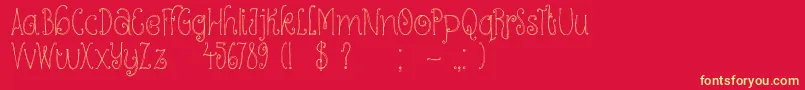 DkKundalini Font – Yellow Fonts on Red Background