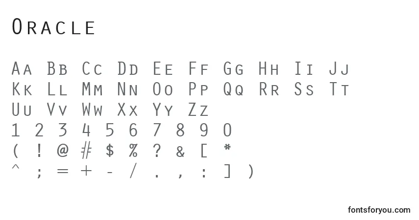 Fuente Oracle - alfabeto, números, caracteres especiales