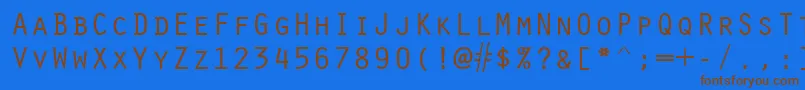 フォントOracle – 茶色の文字が青い背景にあります。