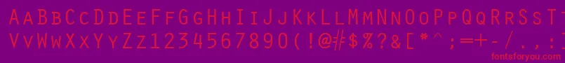 フォントOracle – 紫の背景に赤い文字