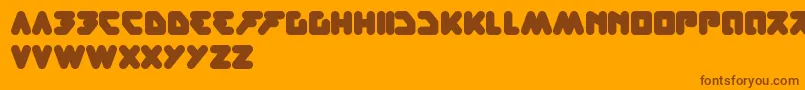 Fonte BareKnuckleFight – fontes marrons em um fundo laranja