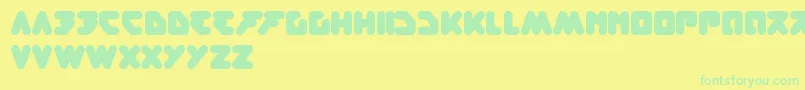 Czcionka BareKnuckleFight – zielone czcionki na żółtym tle