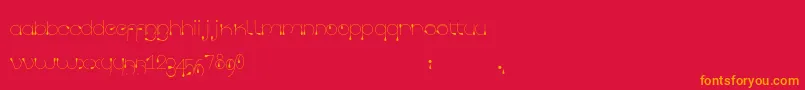 Tropfen-Schriftart – Orangefarbene Schriften auf rotem Hintergrund