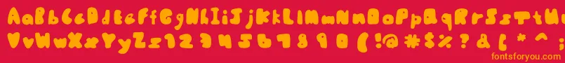 フォントPourquoi – 赤い背景にオレンジの文字