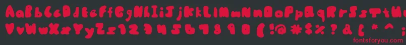 フォントPourquoi – 黒い背景に赤い文字