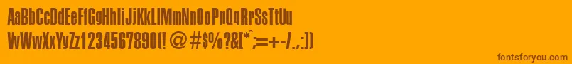 PersistentRegularDb Font – Brown Fonts on Orange Background