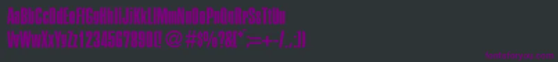 Czcionka PersistentRegularDb – fioletowe czcionki na czarnym tle