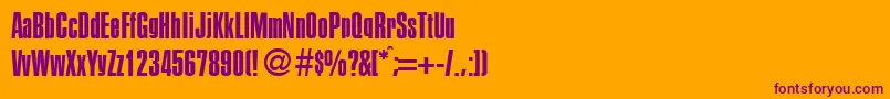 PersistentRegularDb Font – Purple Fonts on Orange Background