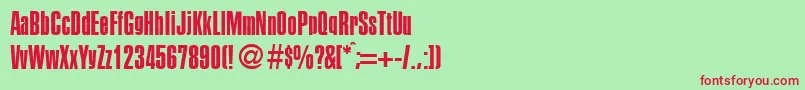 PersistentRegularDb Font – Red Fonts on Green Background